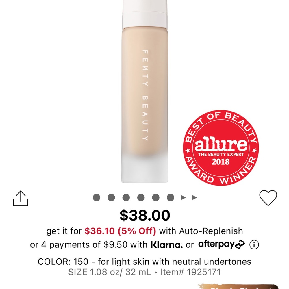 Fenty Beauty Pro Filt’r Soft Matte Longwear Foundation - Shade 150